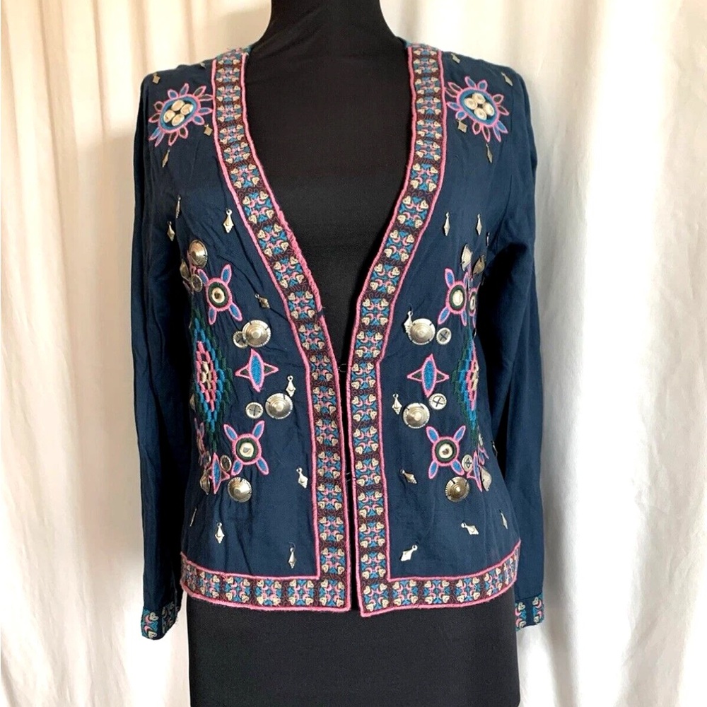 Anthropologie Raga Embroidered Boho Jacket - Size Extra Small NWT